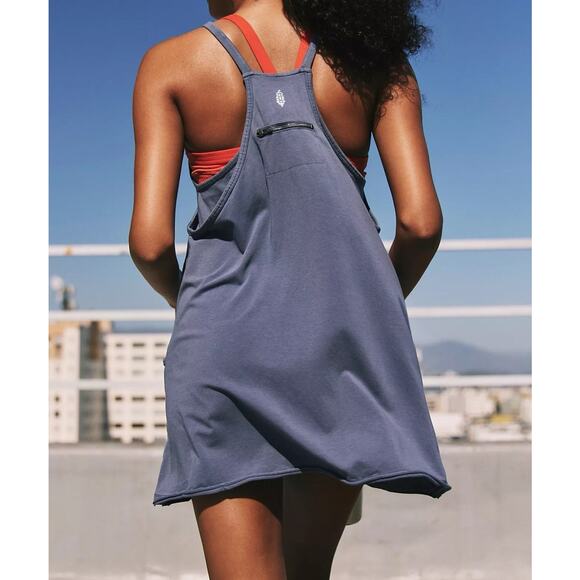 Free People Dresses & Skirts - Free People FP Movement Hot Shot Mini Dress With Shorts Washed Indigo Sz Medium0